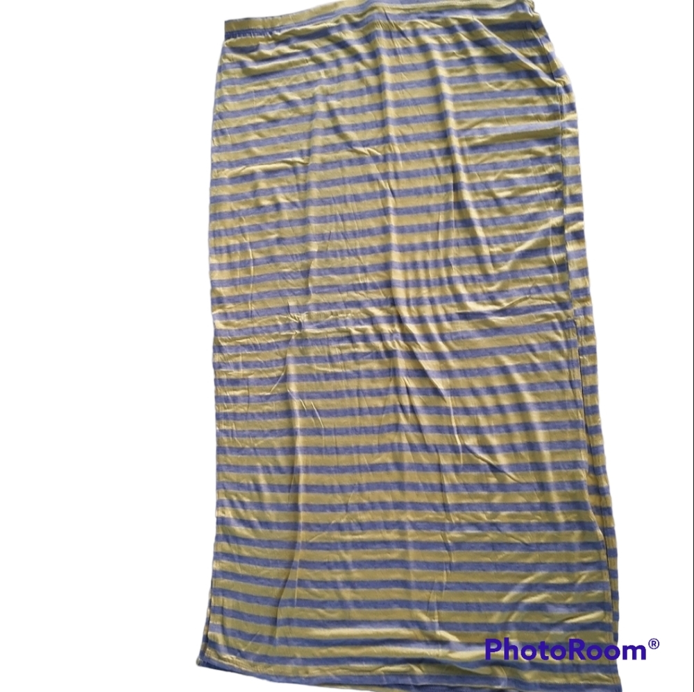 New Stretch Knit Striped Maxi Skirt